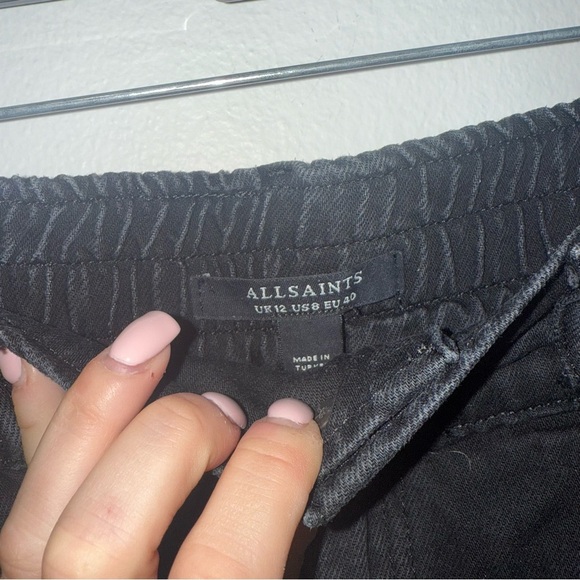ALL SAINTS Hailey Fray Jeans in Washed Black 8 - Picture 4 of 6